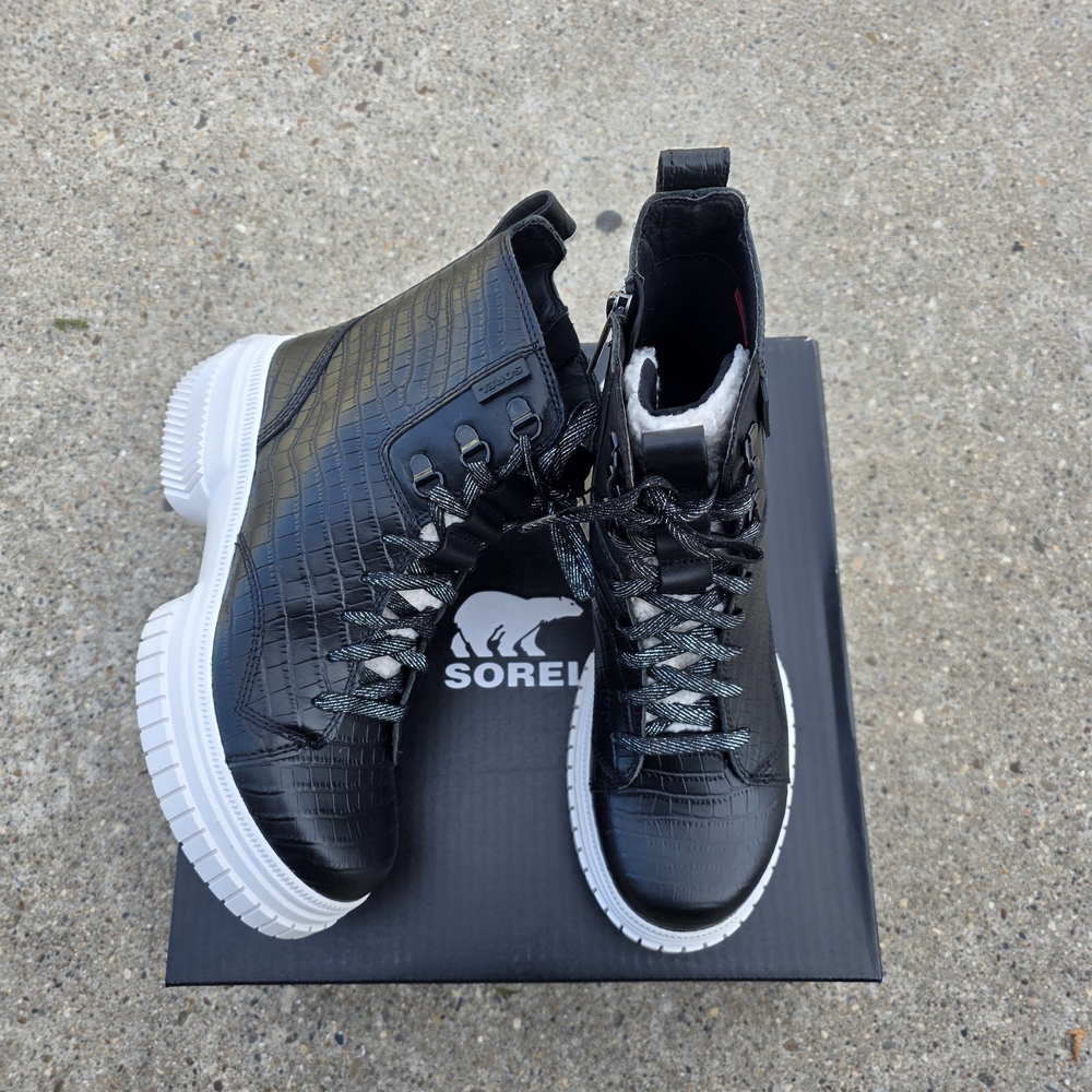 Sorel Black and White High-Top Sneakers